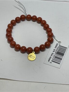 Monica Mauro DB645 Red Jasper Healing Gemstone Stretch Bracelet NWT Boho
